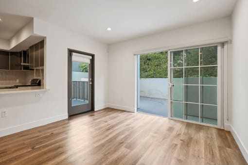 Living Room with Private Patio and Balcony