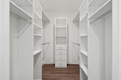 Walk-In Closet with Built-In Organizers