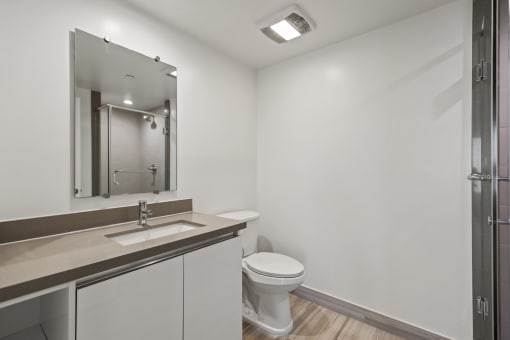Bathroom with Vanity, Sink, and Toilet