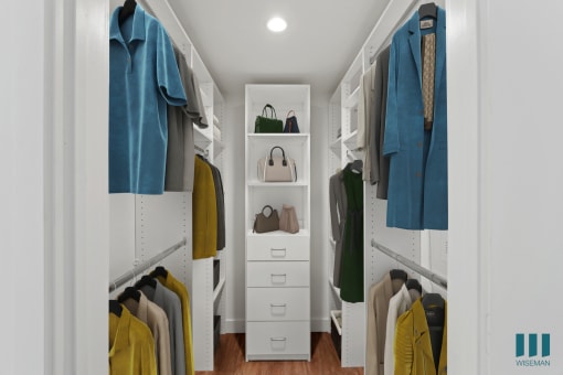 Walk-In Closet with Built-In Organizers