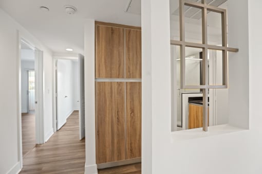 Hallway with Built-In Storage Closets