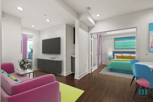 Open-Concept Floor Plan with Built-In Cabinet Storage