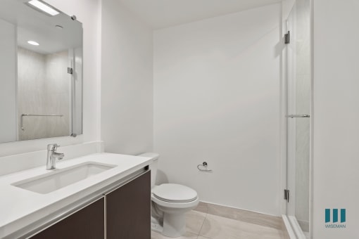 Bathroom with Stand-Up Shower and Glass Door