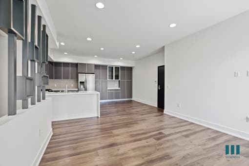 Open-Concept Kitchen, Dining, and Living Room Areas