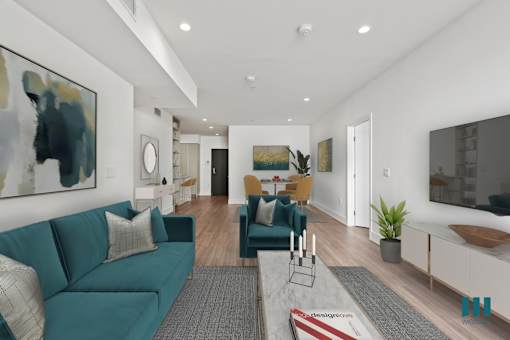 Open-Concept Kitchen, Dining, and Living Room Space