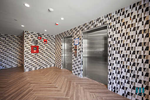 Front Lobby and Elevator at Venice Wave by Wiseman, Venice