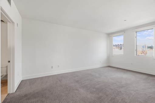 Bedroom with Bathroom and Large-Size Windows