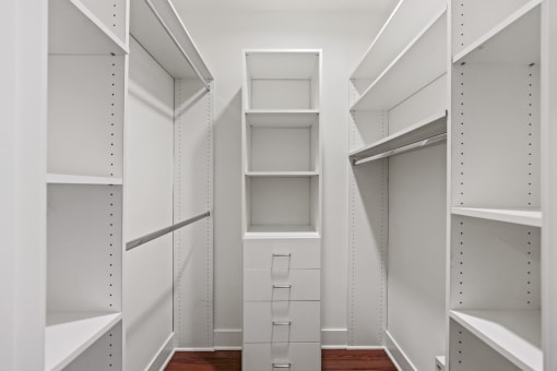 Walk-In Closet with Built-In Organizers