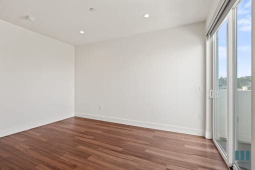 Living Room with Recessed Lighting, Vinyl Flooring, and Patio