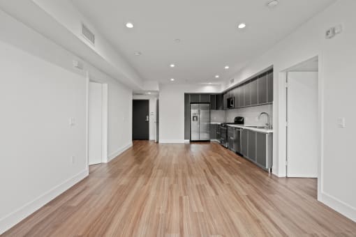 Open-Concept Kitchen, Dining, and Living Room Areas