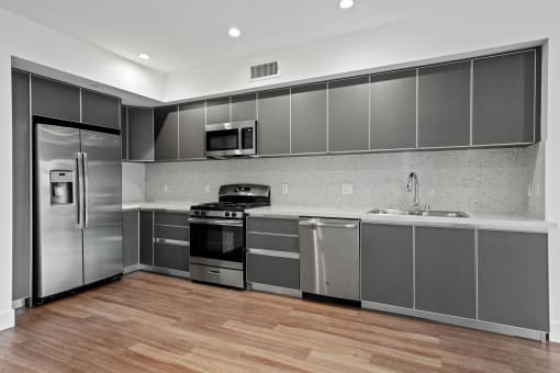 Kitchen with Stainless Steel Appliances and Ample Cabinet Storage