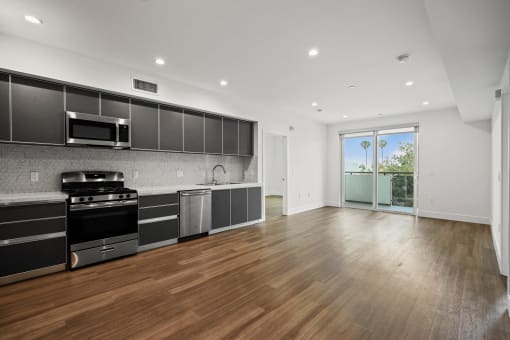 Open-Concept Kitchen, Dining, and Living Room Areas