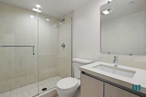Bathroom with Walk-In Shower and Glass Door