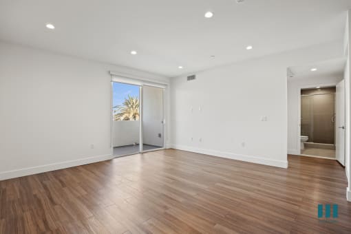 Living Room with  Vinyl Flooring, Recessed Lighting, and Patio