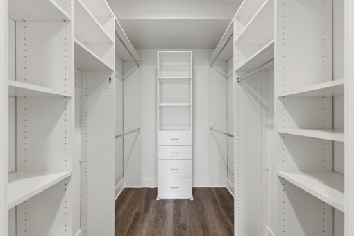 Large-Size Walk-In Closet with Built-In Organizers