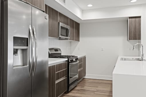 Kitchen with Energy-Efficient Stainless Appliances