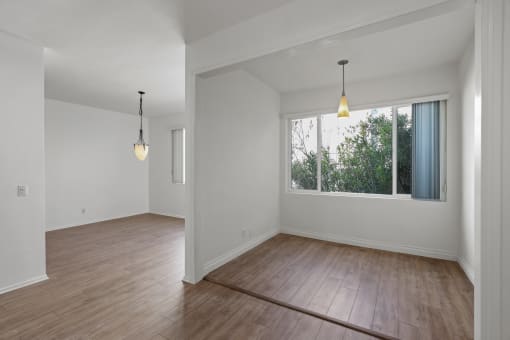 Open-Concept Dining, Living Room, and Office Space