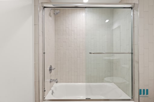 Shower Bath with Sliding Glass Door