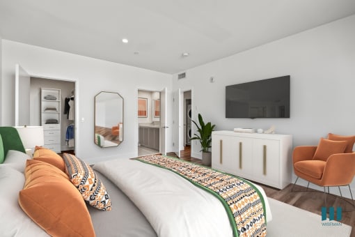 Bedroom with Bathroom and Walk-In Closet with Built-In Organizers