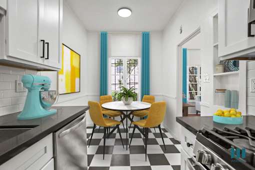 Kitchen and Dining Area with Large-Size Windows