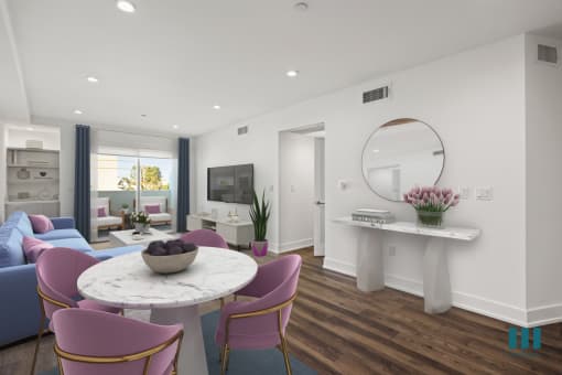 Open-Concept Dining, Living Room, and Patio