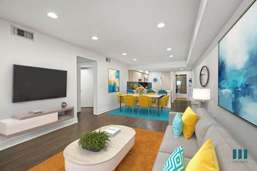 Open-Concept Living Room, Dining, and Kitchen
