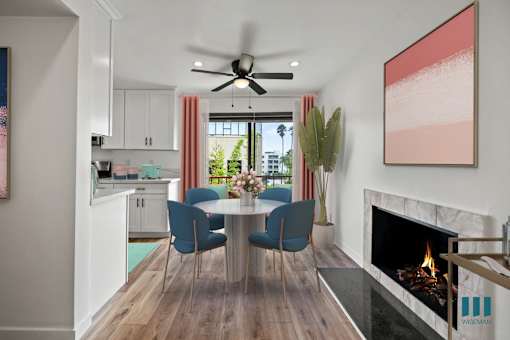 Open-Concept Kitchen, Dining Room, and Patio