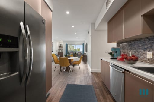 Kitchen, Dining, and Living Room with Patio