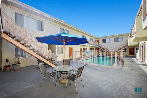 Interior Courtyard with Pool and Seating Area