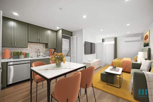 Studio Apartment with In-Suite Washer & Dryer