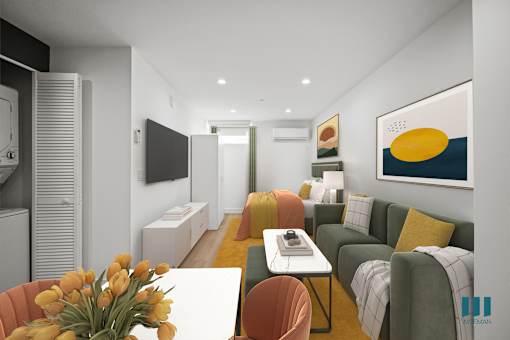 Studio with In-Suite Washer & Dryer