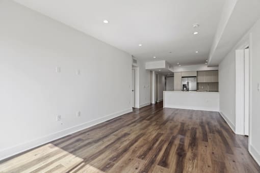 Open-Concept Kitchen, Dining, and Living Room Space