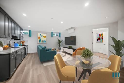Open-Concept Kitchen, Dining, and Living Room