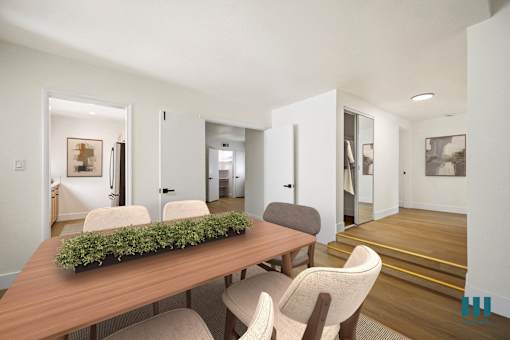 Living Room with Vinyl Flooring and a Hall Closet