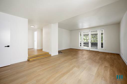 Open-Concept Living Room, Dining Room, and Large-Size Patio