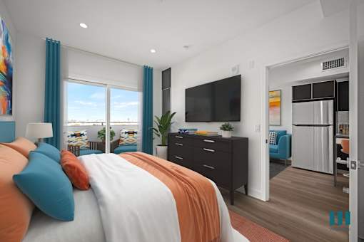 Full-Size Bedroom with Recessed Lighting, Vinyl Flooring, and a Patio - Palm Floor Plan