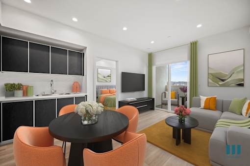 Open-Concept Kitchen, Dining, Living Room, and Patio - Sony Floor Plan