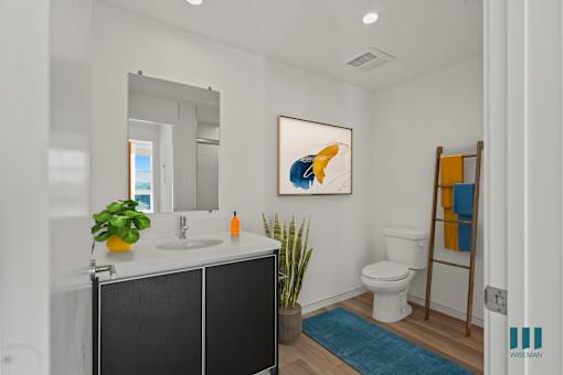 Bathroom with Vanity Cabinet at Ogden Garden by Wiseman, Los Angeles, CA, 90036