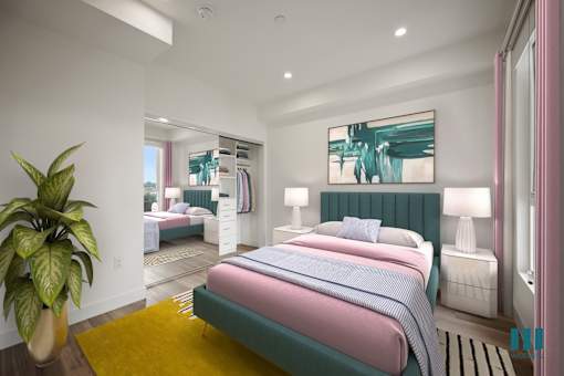 Cozy Bedroom at Ogden Garden by Wiseman, Los Angeles, California