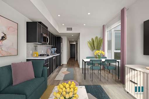 Separate Kitchen Area at Ogden Garden by Wiseman, Los Angeles