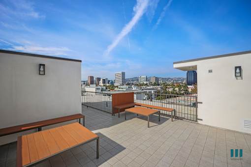 Rooftop Seating Area at Ogden Garden by Wiseman, Los Angeles