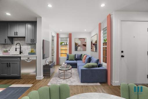 Open-Concept Kitchen, Dining, and Living Room