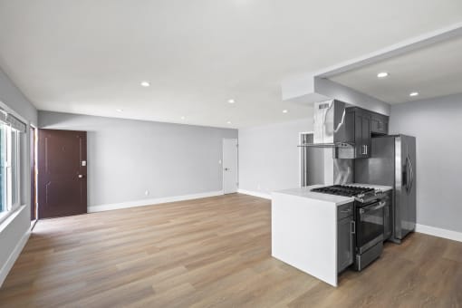 Open-Concept Kitchen, Dining, and Living Room