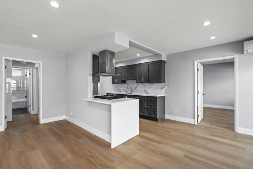 Open-Concept Kitchen with Countertop Bar