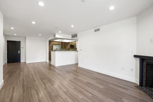 Open-Concept Kitchen, Dining, and Living Room Areas