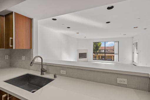 Kitchen with Countertop Bar