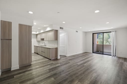 Open-Concept Kitchen, Dining, and Living Room Areas
