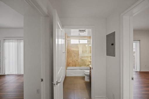 Hall Bathroom with Full-Size Bathtub
