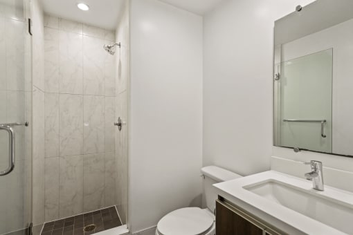 Bathroom with Walk-In Shower and Glass Door