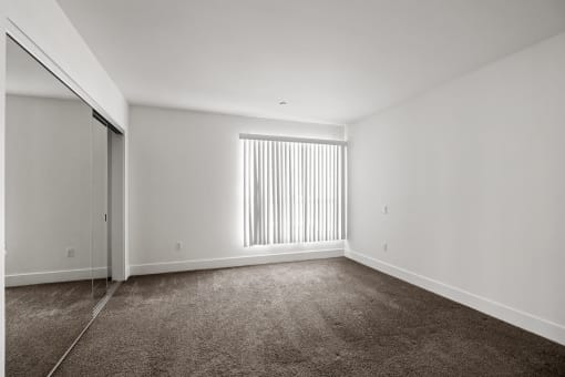 Bedroom with Large Window and Double-Door Closet